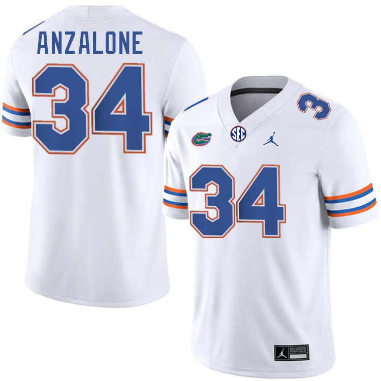 Alex Anzalone Florida Jersey,Florida Gators #34 Alex Anzalone Jersey Youth Uniforms-White